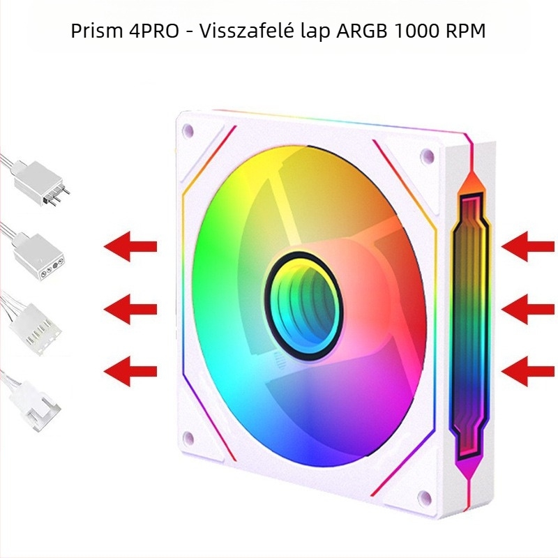 Számítógép házába illeszkedő radiátorventilátor ARGB+PWM, Infinite Mirror modell, Binghong, 2023-as megjelenés, OEM feldolgozás.