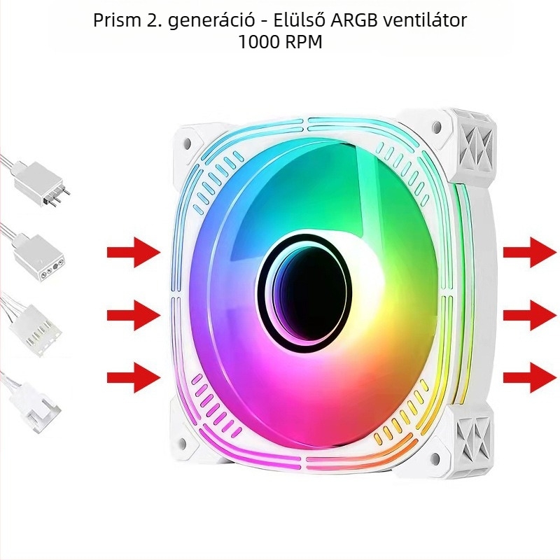 Számítógép házába illeszkedő radiátorventilátor ARGB+PWM, Infinite Mirror modell, Binghong, 2023-as megjelenés, OEM feldolgozás.