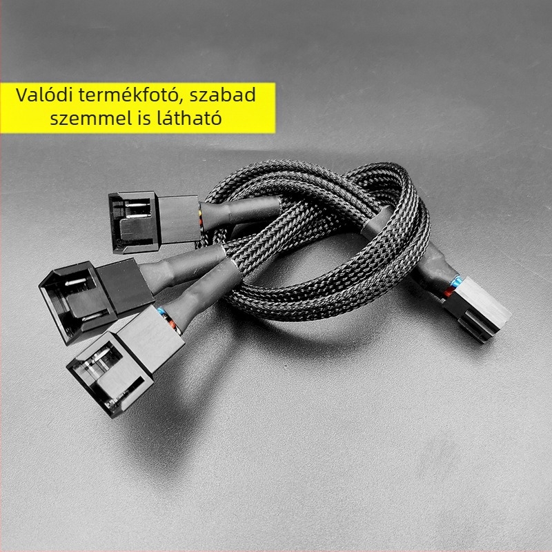 4-pins PWM osztó kábel alaplap hűtőventilátoraihoz, hőmérséklet-vezérlő hosszabbító, 5V