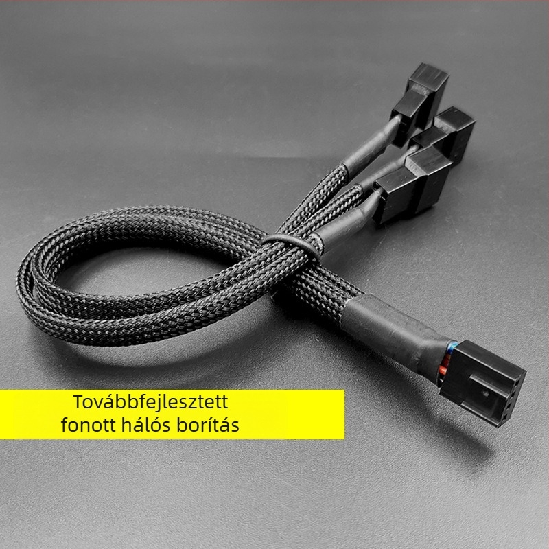 4-pins PWM osztó kábel alaplap hűtőventilátoraihoz, hőmérséklet-vezérlő hosszabbító, 5V