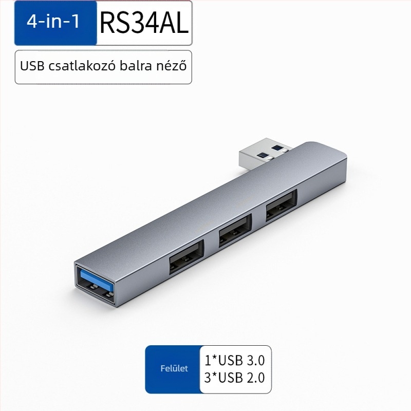 USB 4-portos hub USB-C 7 cm kábellel — USB 3.1, 5 Gbps, bus-powered (RS34AR)