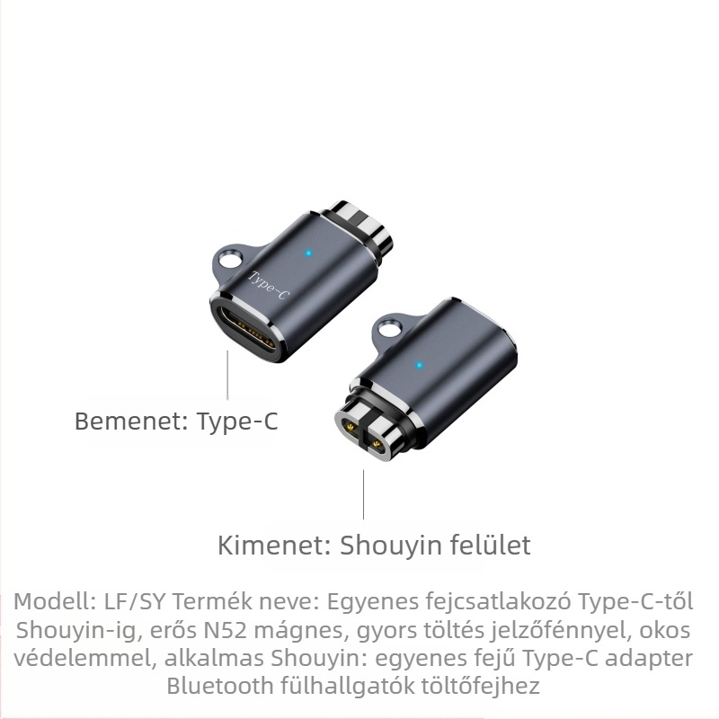 Csontvezetéses Bluetooth headsethez mágneses töltőkábel (USB-A/ USB-C interfész; Kompatibilis Shaoyin AS800/S803/S810; Modell: Bsw-AS800; Márka Besivo/Baisiwo)