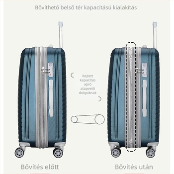 Eston 8342/03 utazótáska, ABS-PC anyag, cipzáras nyitás, kibővíthető, vízálló, univerzális kerekek