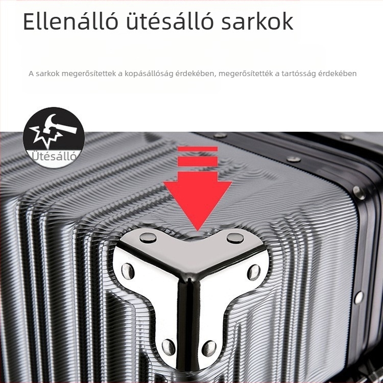 ABS+PC anyagú poggyász, jelszavas zár, anti-tolvaj védelem, univerzális kerekek, súly 5 kg