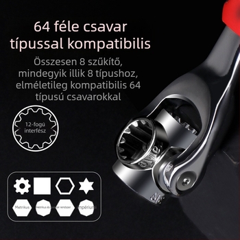 Socket kulcs készlet crom-vanádium acélból, fényes króm felülettel, 52 az 1-ben és 48 az 1-ben multifunkcionális eszközök, tömege 450 g