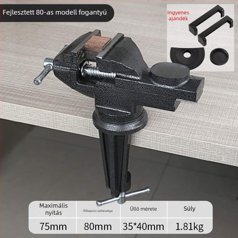 Oudisi mini asztali csavaros szorító – univerzális, többfunkciós, 360° forgás, tömeg 1.93 kg