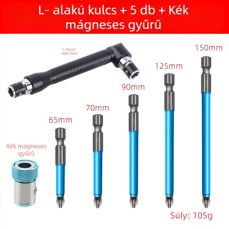 Keresztezett fejű csúszásmentes bit készlet háztartási használatra – ötvözött acél