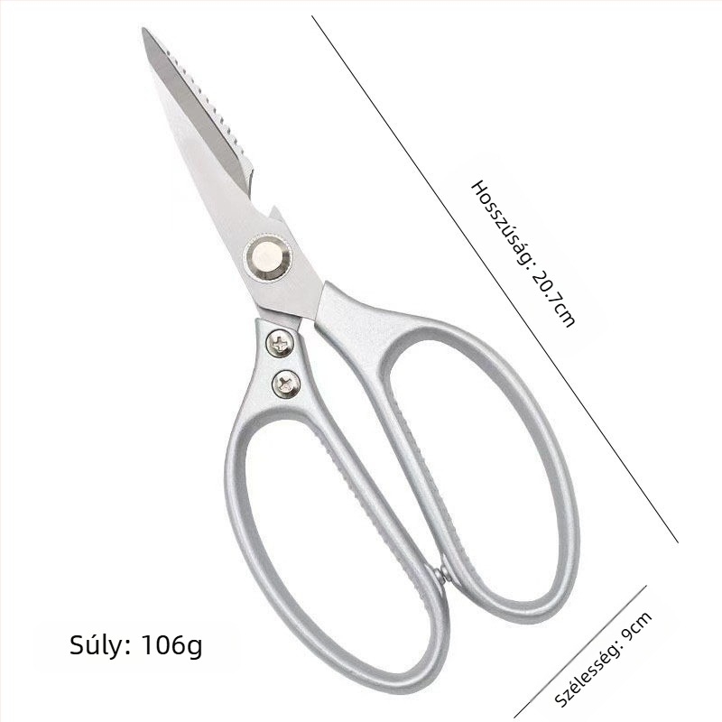 Konyhai olló, erős rozsdamentes acél, csontvágó, többfunkciós háztartási olló