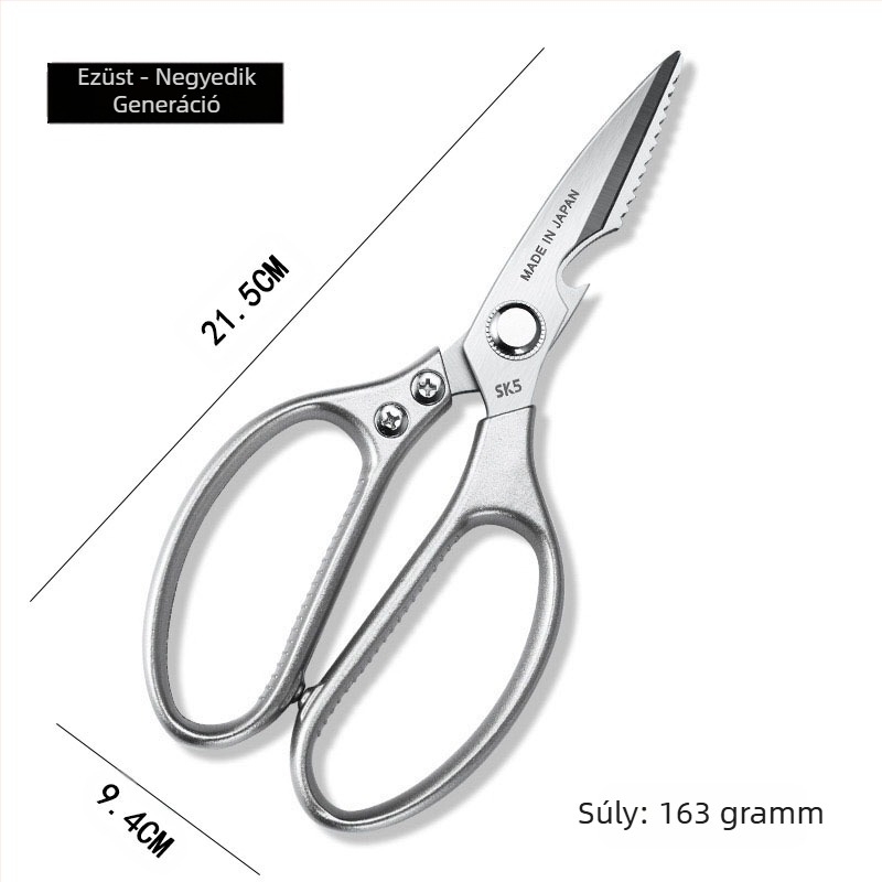 Konyhai olló, erős rozsdamentes acél, csontvágó, többfunkciós háztartási olló