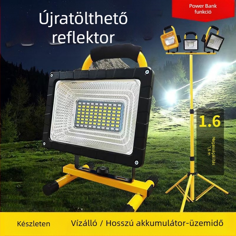Vészhelyzeti kemping lámpa összecsukható hátizsák dizájnnal, 50-300W, 48 LED, IP54