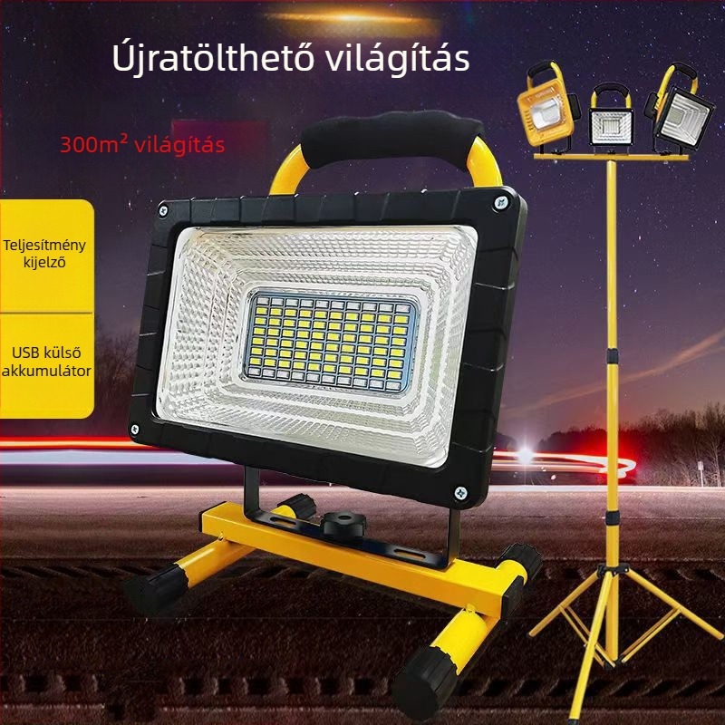 Vészhelyzeti kemping lámpa összecsukható hátizsák dizájnnal, 50-300W, 48 LED, IP54