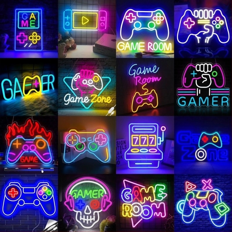 5V neon LED falikép bárhoz, Vice City téma, bedugható, akril keret