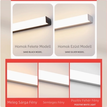 LED tükrös lámpa a fürdőszobába – modern minimalist stílus, 111–240V LED elektronikus transzformátorral, energia-megtakarítási szint 6