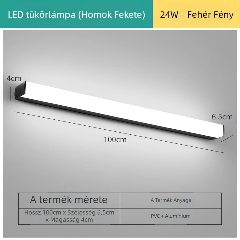LED tükrös lámpa a fürdőszobába – modern minimalist stílus, 111–240V LED elektronikus transzformátorral, energia-megtakarítási szint 6