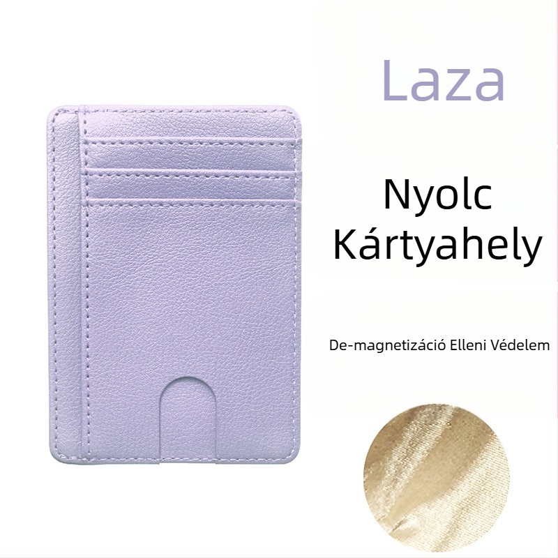 PU bőrből készült RFID-ellenálló antimagnetikus kártyatartó – Uniszex, 1 hajtás, többkártyás