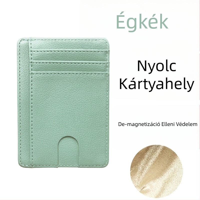 PU bőrből készült RFID-ellenálló antimagnetikus kártyatartó – Uniszex, 1 hajtás, többkártyás