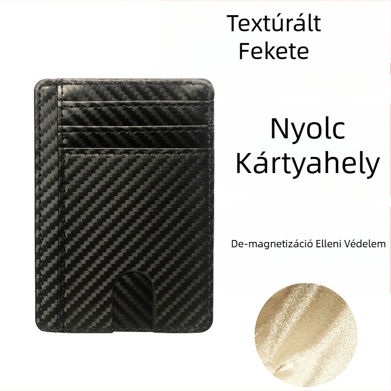PU bőrből készült RFID-ellenálló antimagnetikus kártyatartó – Uniszex, 1 hajtás, többkártyás