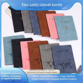 PU útlevél tartó - vízálló, betűs mintázat, városi stílus, PU bélés
