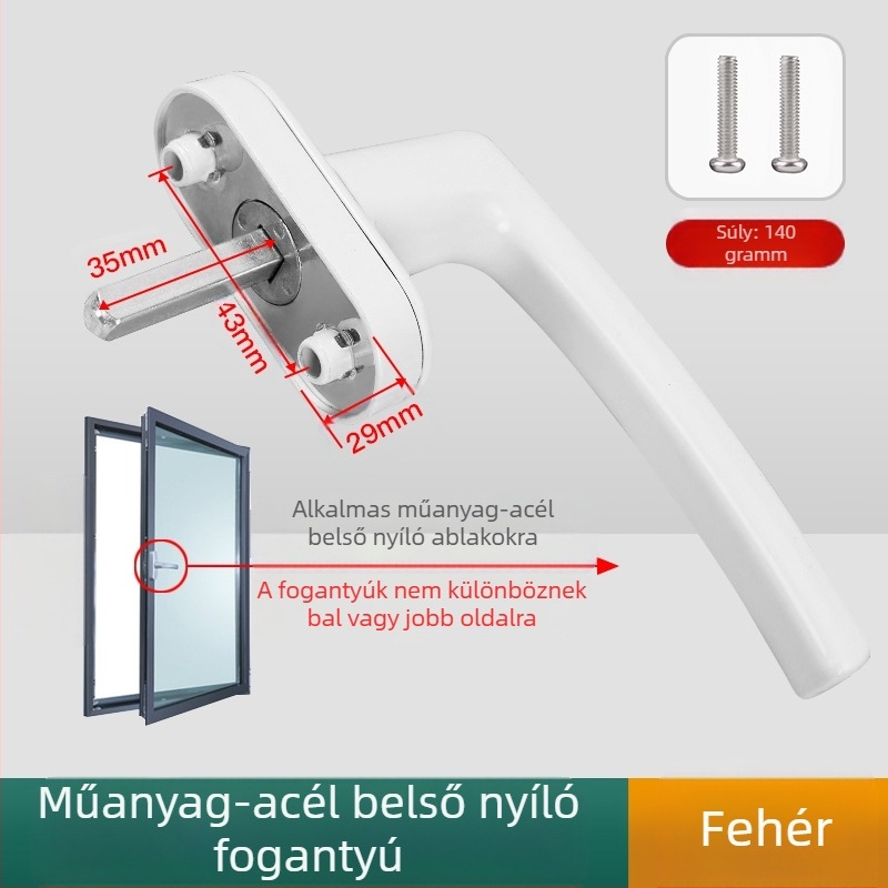 Ablak kilincs – modern minimalista dizájn, modell 050, anyag: cinkötvözet