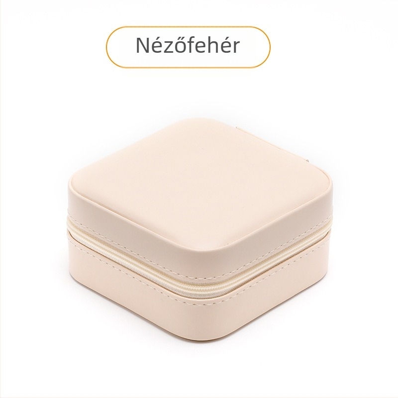 Bőr ékszerdoboz, hordozható tükrös, modell 8010-M, lágy felépítés