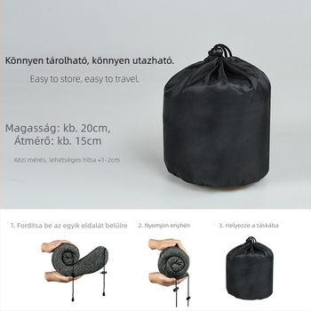 U-alakú utazó párna: memóriahab; kapucni; levehető huzat; kationos szövet; modern minimális stílus; tömeg ≤0,5 kg