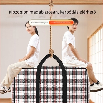 Kocka alakú utazótáska, szőtt anyagból, japán stílusú, többfunkciós