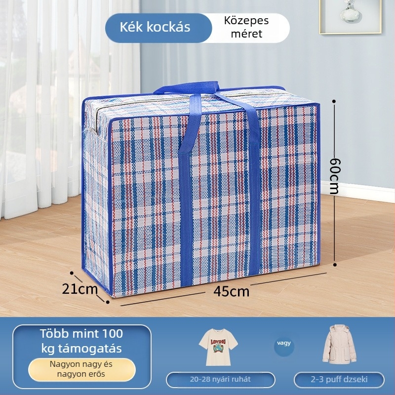 Kocka alakú utazótáska, szőtt anyagból, japán stílusú, többfunkciós