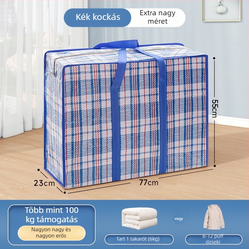 Kocka alakú utazótáska, szőtt anyagból, japán stílusú, többfunkciós