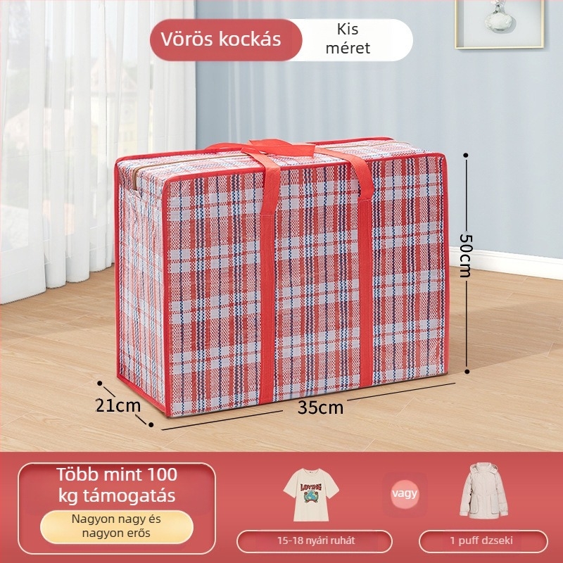Kocka alakú utazótáska, szőtt anyagból, japán stílusú, többfunkciós
