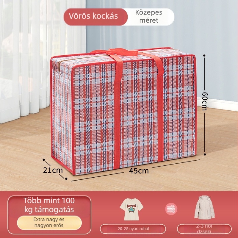 Kocka alakú utazótáska, szőtt anyagból, japán stílusú, többfunkciós