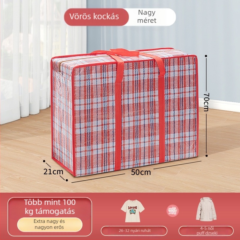 Kocka alakú utazótáska, szőtt anyagból, japán stílusú, többfunkciós