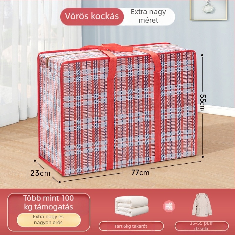 Kocka alakú utazótáska, szőtt anyagból, japán stílusú, többfunkciós