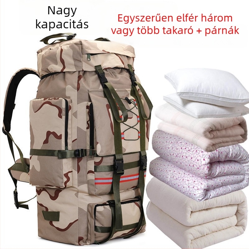 Férfiaknak készült hátizsák kültéri utazásokhoz, nagy kapacitású, akril anyag, illeszkedik 16 hüvelykes laptophoz, Oxford bélés