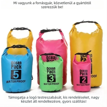 Kültéri vízálló táska — pihenésre, merülésre, strandra és horgászatára (Anyag: 500D PVC; Vízálló anyag; Kapacitás: 2–30 L; Egyedi logó)