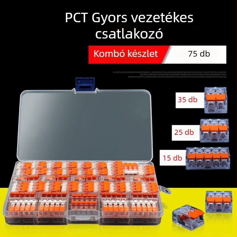 KV-412 75 darabos gyors csatlakozó készlet vezetékekhez