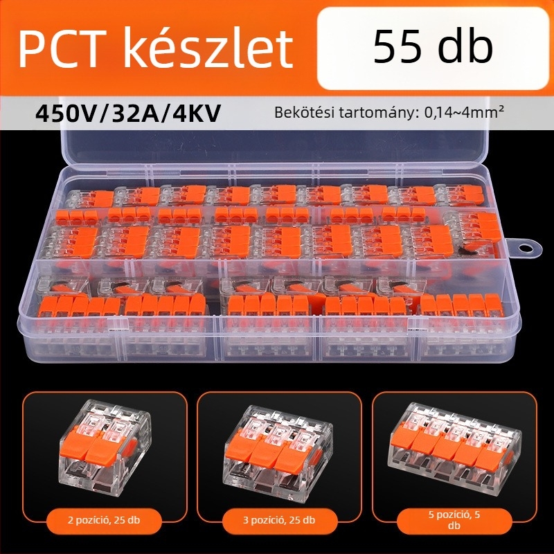 KV-412 75 darabos gyors csatlakozó készlet vezetékekhez