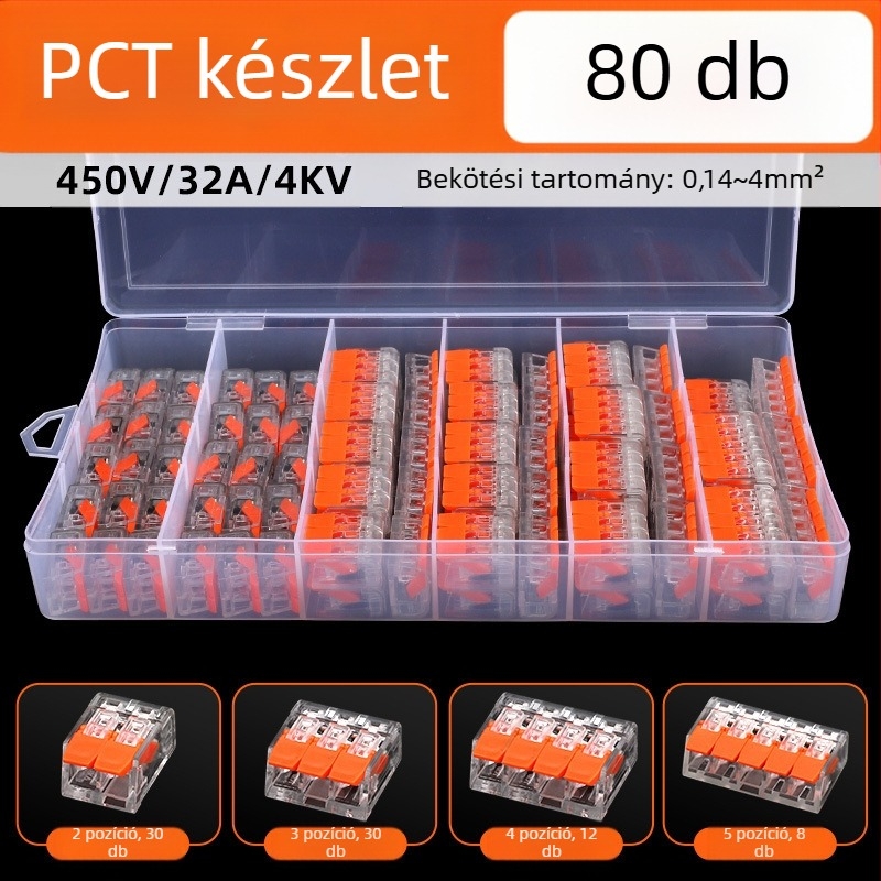 KV-412 75 darabos gyors csatlakozó készlet vezetékekhez