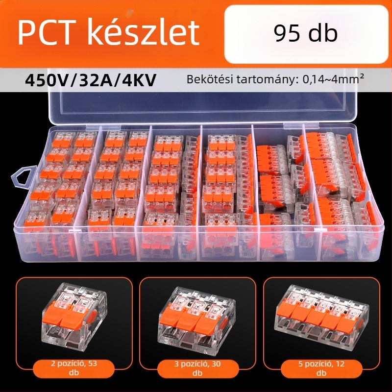 KV-412 75 darabos gyors csatlakozó készlet vezetékekhez