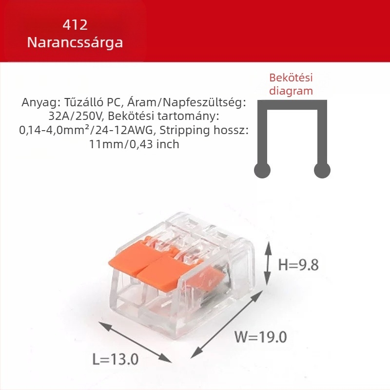 KV-412 75 darabos gyors csatlakozó készlet vezetékekhez