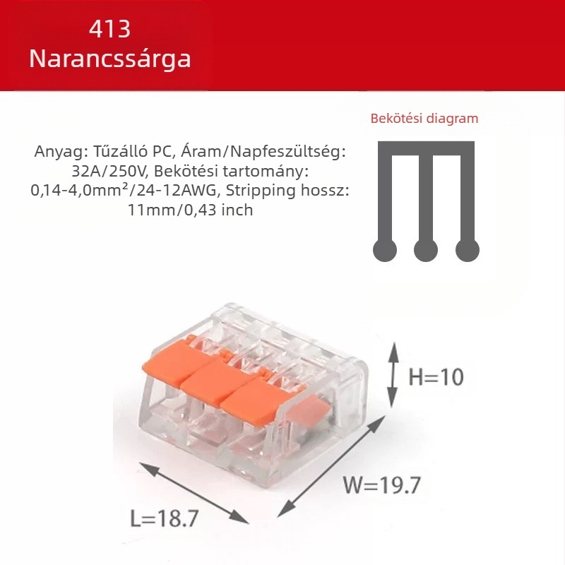 KV-412 75 darabos gyors csatlakozó készlet vezetékekhez