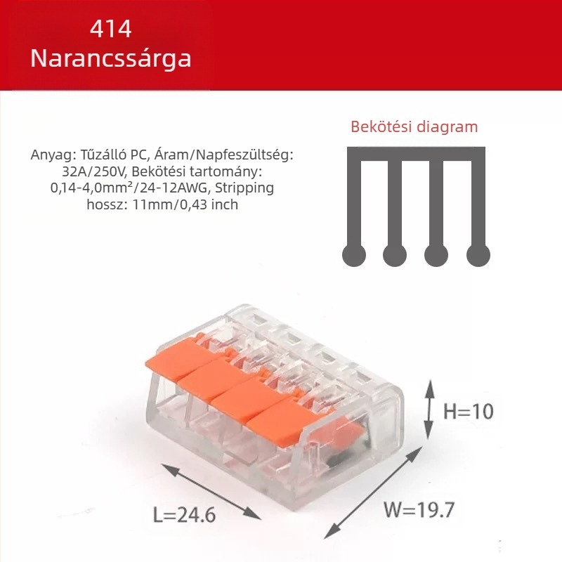 KV-412 75 darabos gyors csatlakozó készlet vezetékekhez