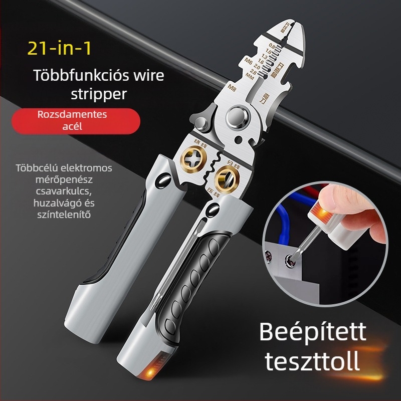 Z Többcélú elektromos tesztelő toll vezetékek húzó- és hántoló fogókkal | Súly 0.2
