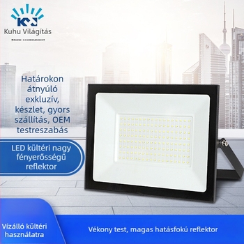 Keret nélküli LED reflektor kültéri világításhoz, 50W/100W/200W, IP65, 220V, alumínium ház
