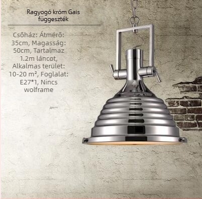 Vasból készült függesztett lámpa LED-del, Modell 6165, 1 fej, állítható magasság 0.6, 220V, 3C tanúsítvány