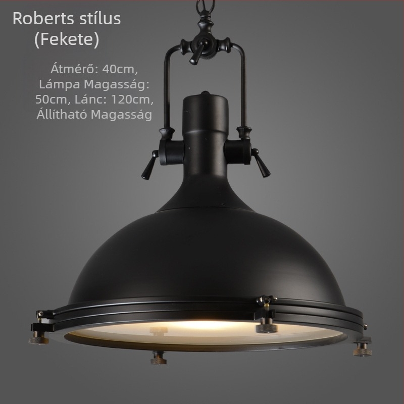Vasból készült függesztett lámpa LED-del, Modell 6165, 1 fej, állítható magasság 0.6, 220V, 3C tanúsítvány