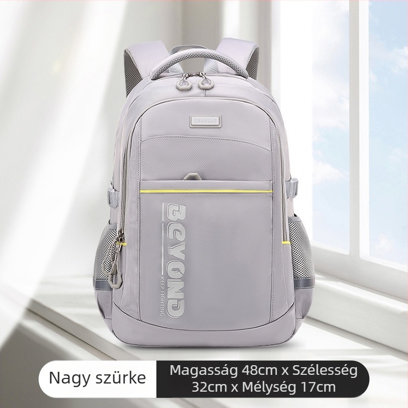 Nylon iskolai hátizsák, légáteresztő, vízálló, kopásálló, légpárnás vállpánttal