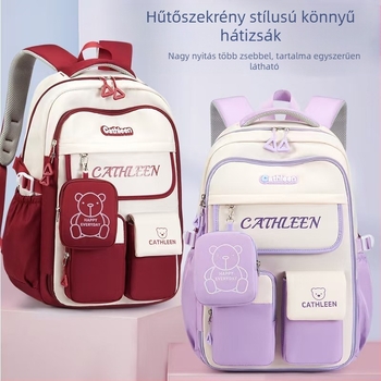 Lányoknak készült iskolatáska, Oxford szövet, lélegző és ultra könnyű, utcai stílus, anime minta, görbült vállpántok, 1-9. évfolyam