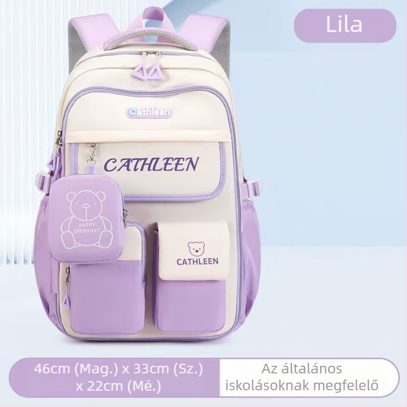 Lányoknak készült iskolatáska, Oxford szövet, lélegző és ultra könnyű, utcai stílus, anime minta, görbült vállpántok, 1-9. évfolyam