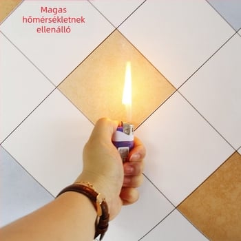 Öntapadós konyhai falmatrica, PVC, zsíroldó és vízálló, mozaik négyzet mintázat, modern stílus