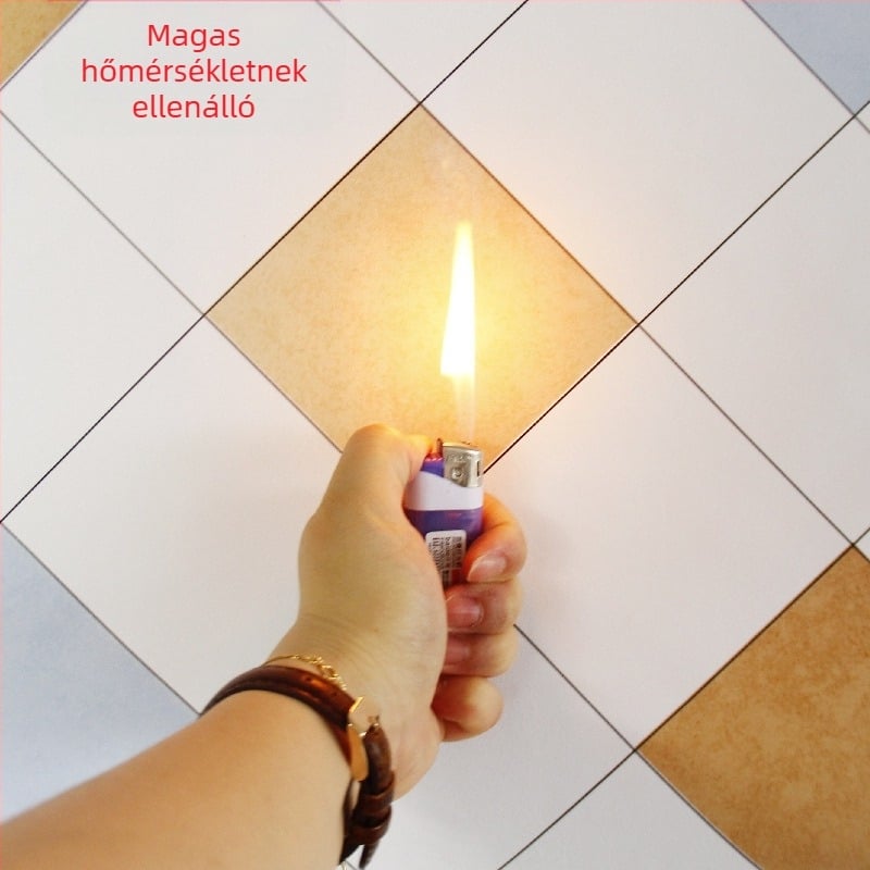 Öntapadós konyhai falmatrica, PVC, zsíroldó és vízálló, mozaik négyzet mintázat, modern stílus